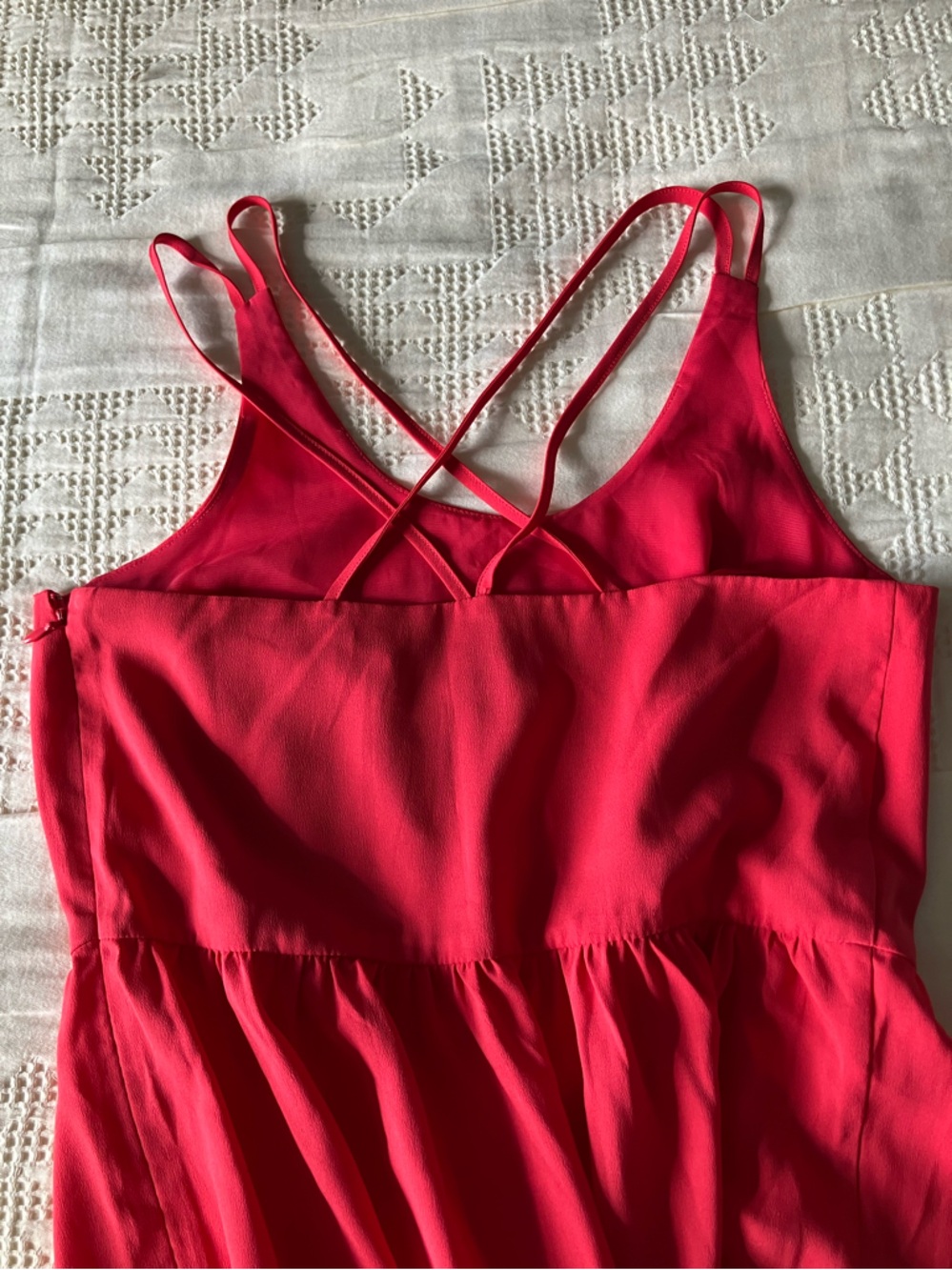 LOFT Coral Light Weight Tiered Strappy Maxi Dress Size 0 NWT - Picture 9 of 13